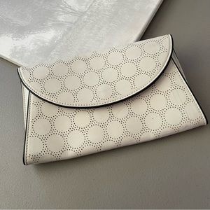 Diane Von Furstenberg DVP OffWhite Leather Clutch Pocketbook